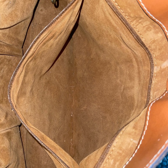 Patricia Nash Leather Tooled Vegan Tan Olivenza Tote Vintage - - Picture 5 of 5